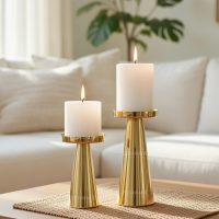 Metal Pillar Candle Holders