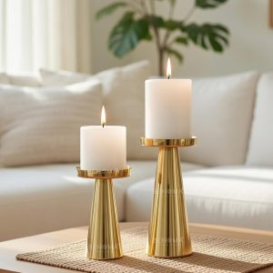 Metal Pillar Candle Holders
