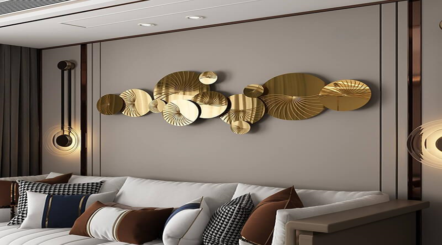 showpiece décor, Gold steel pendant wall décor