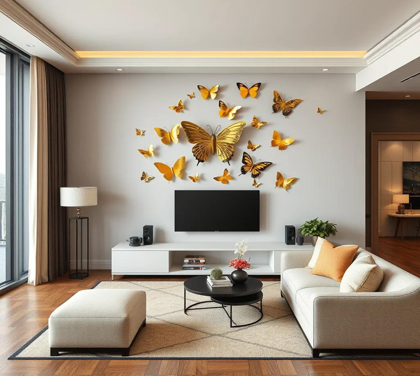 aesthetic showpiece, Gold butterfly wall art décor