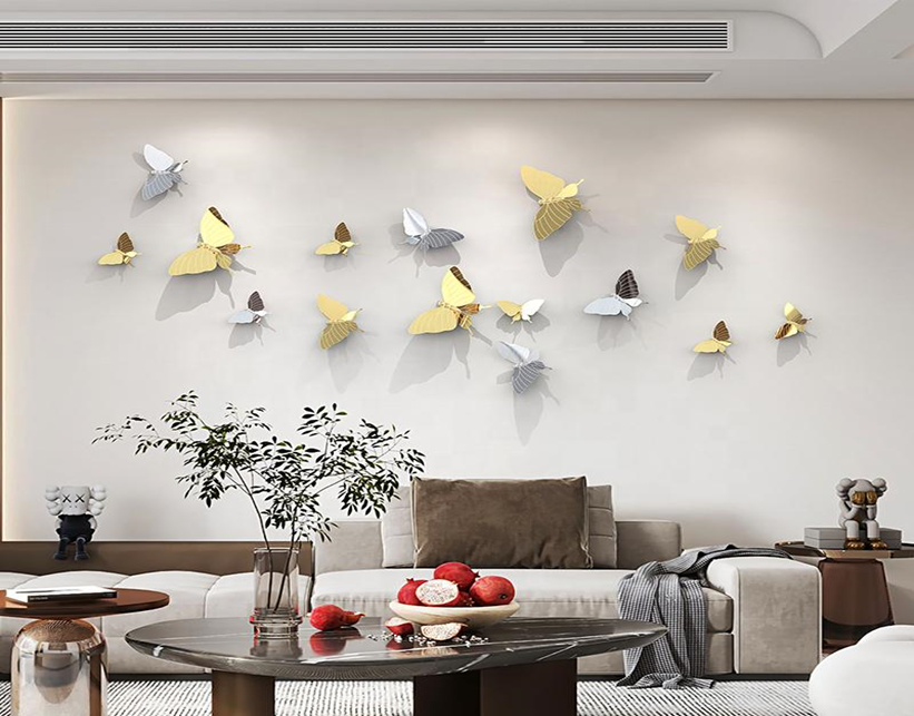 Silver and gold butterfly wall sculpture